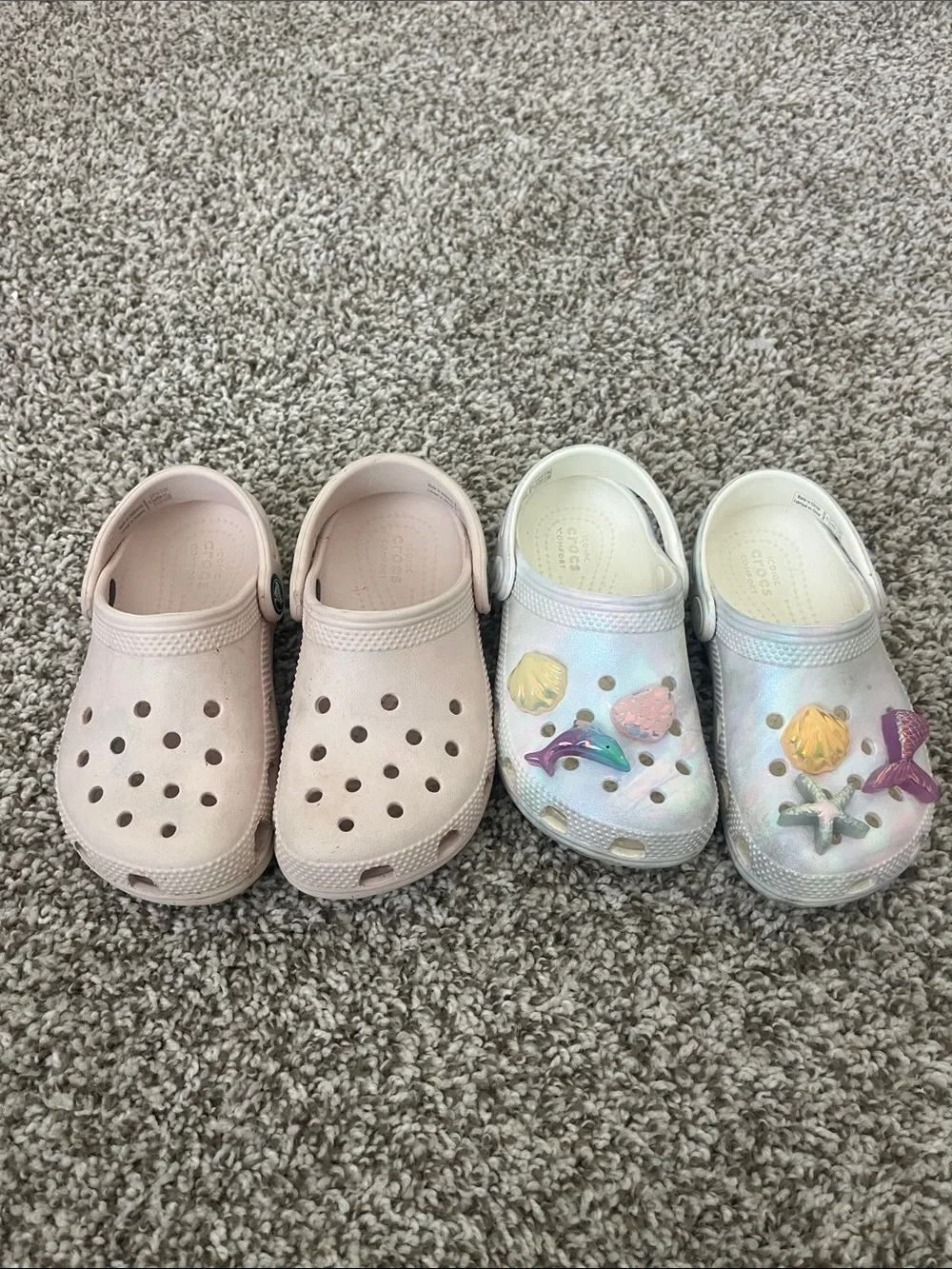 CROCS Kids Clogs Duo - Light Pink & Iridescent Mermaid